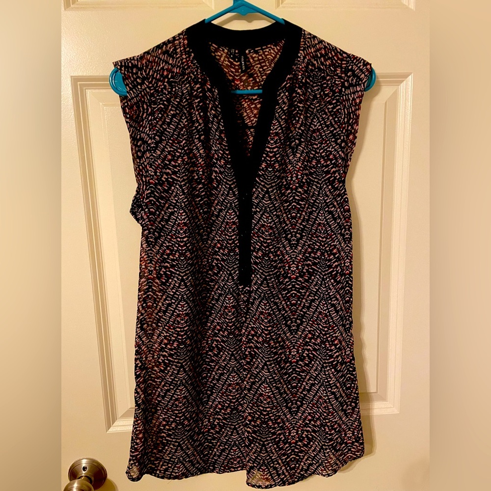 Maurices purple patterned tunic shirt size small